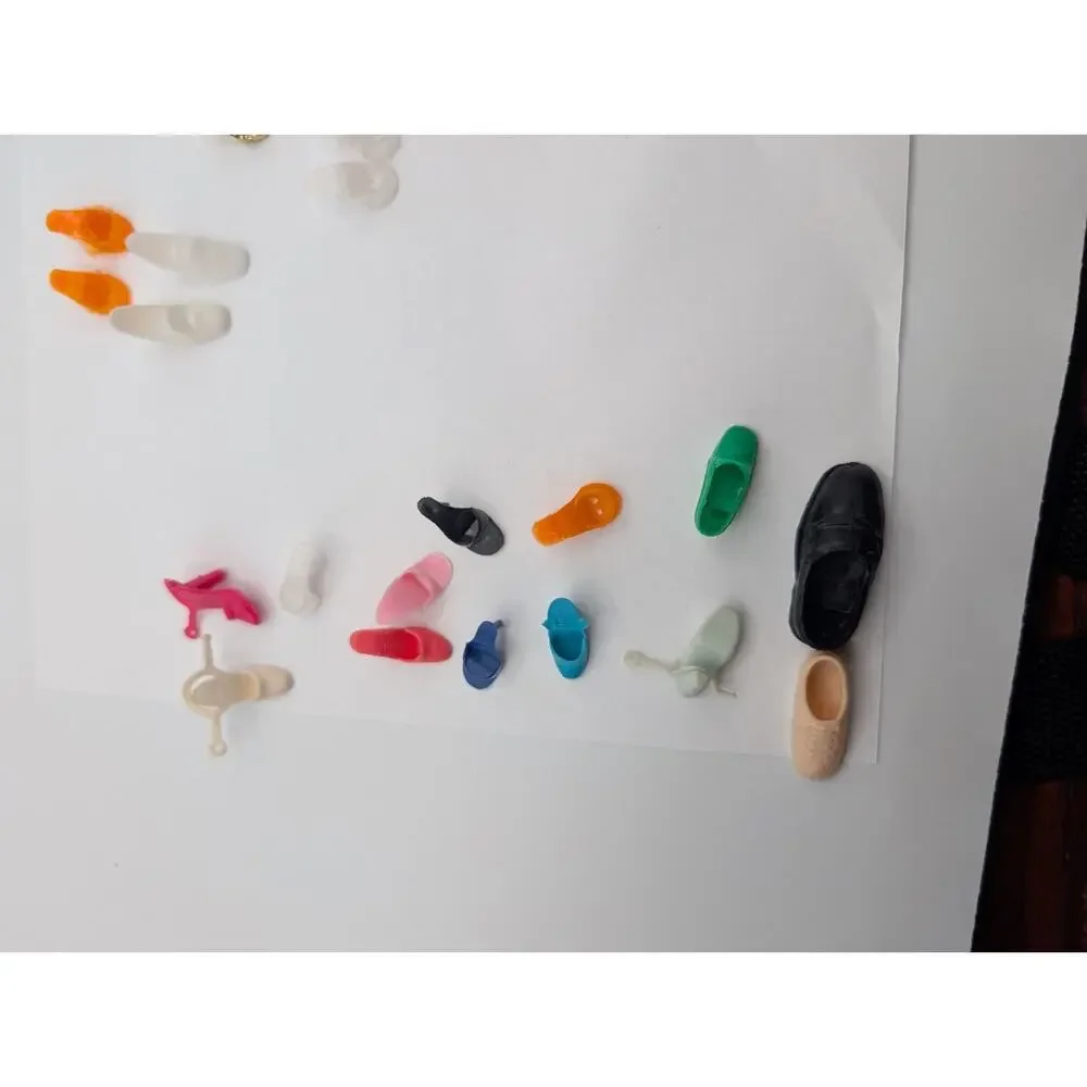 Vintage Doll Shoes Lot Barbie Size Mixed Styles Colors Boots Heels Flats
